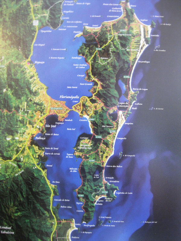 map Santa Catarina Island Map - Florianopolis, Brazil