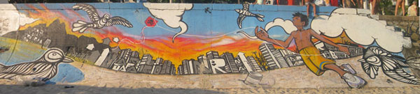 rio-ipanamema-600 Rio Graffiti Panorama at Ipanema Beach